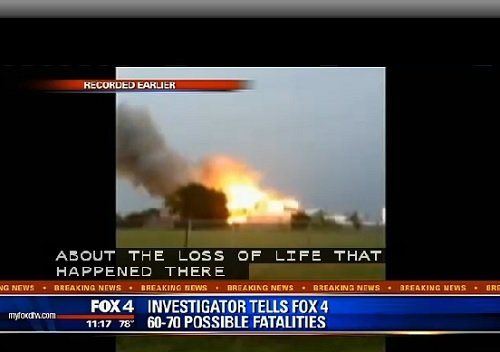 Взрыв на заводе в Техасе: Погибли от 60 до 70 человек, не менее 200 пострадали / Прямой эфир