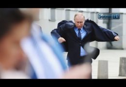 МОСКВИЧИ: ЕСЛИ ПУТИНА МЫ ПОВСТРЕЧАЕМ: ФАНЕРНЫЙ ПУТИН НАД ПАРИЖЕМ